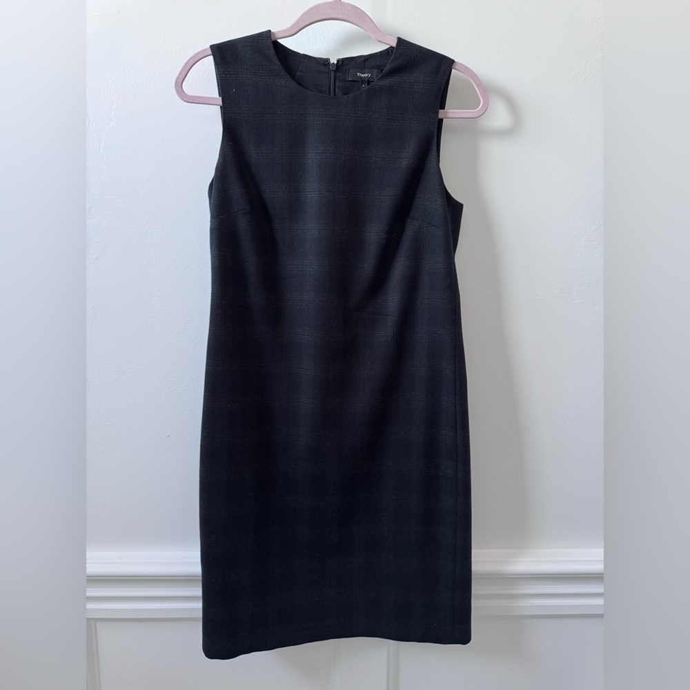 Theory navy plaid sleeveless Dress